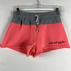 Rue 21 Sweat Shorts Women's Medium French Terry Elastic Waist "Cute But Psycho"